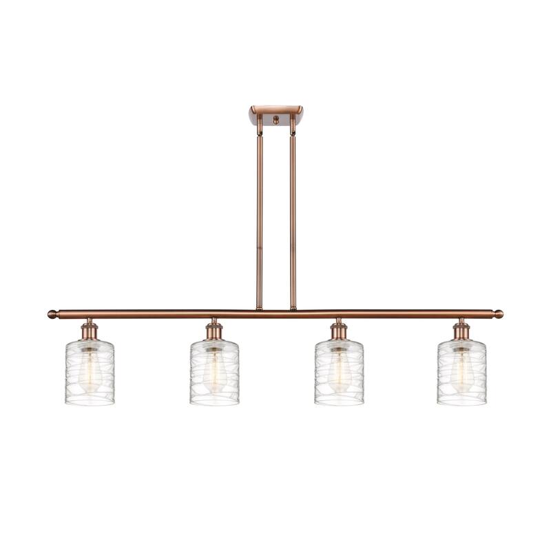 Innovations Lighting 516-4I-10-48 Cobbleskill Linear Cobbleskill 4 - Antique Copper / Deco Swirl
