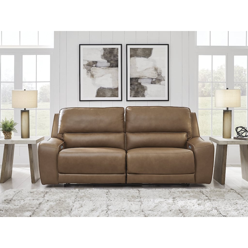 Signature Design by Ashley Spear Hill Brown Power Reclining Sofa - 92" W x 43" D x 42" H