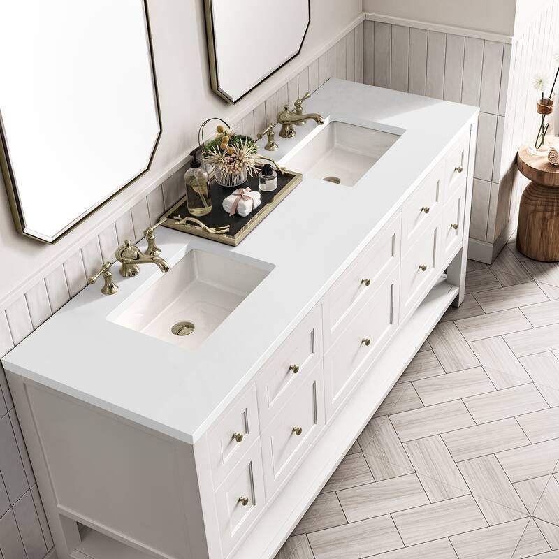 James Martin Vanities Breckenridge 72" Double Vanity, Bright White