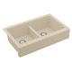 preview thumbnail 59 of 75, Karran Retrofit Farmhouse Quartz 34 in. Double Bowl 50/50 Sink Kit