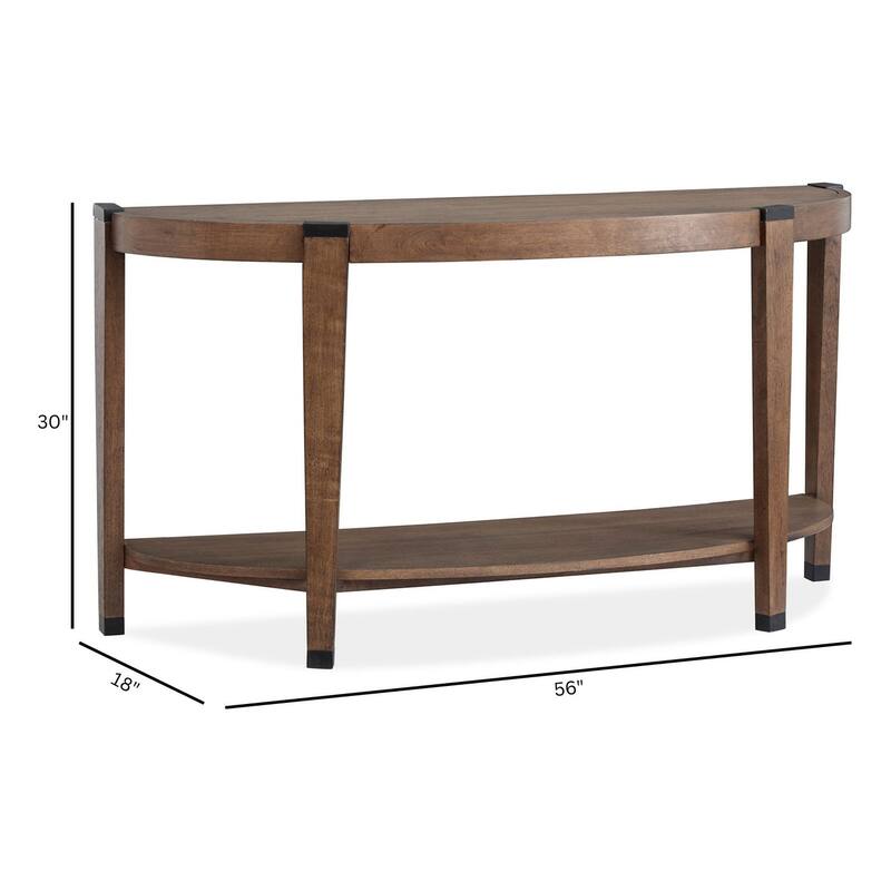 Magnussen Home Kaysen Wallaby and Matte Black Sofa Table - 56''W x 18''D x 30''H