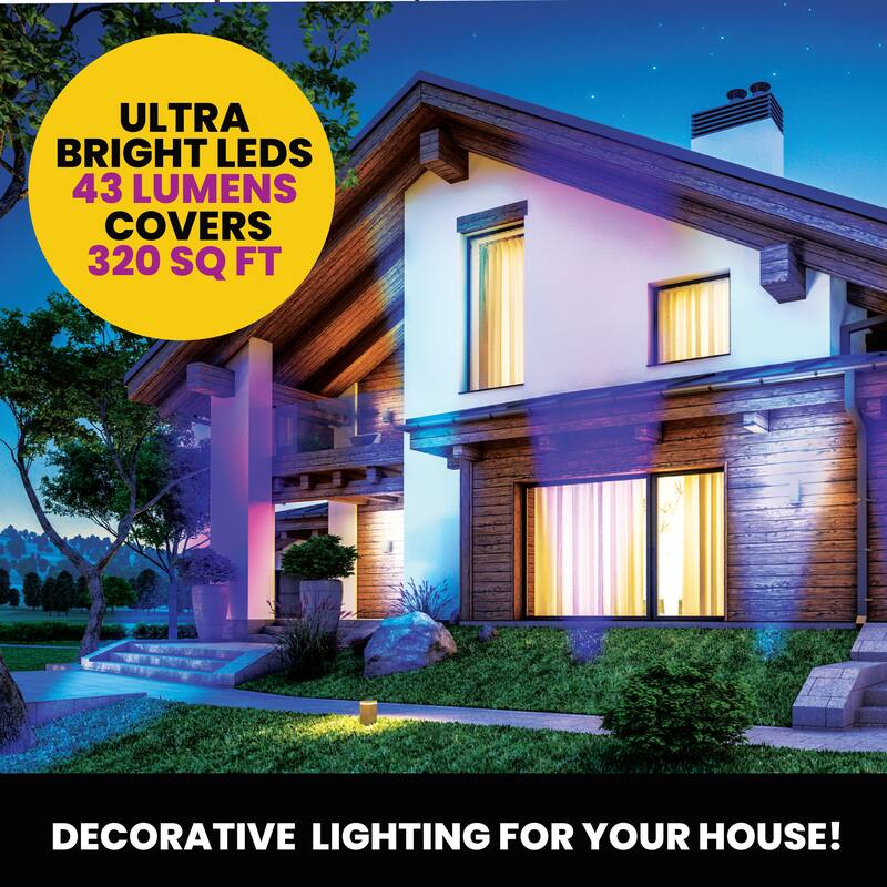 Bell + Howell Bionic Color Burst Solar Powered Waterproof Pathway Lights- 8 Pack - Black
