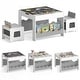 preview thumbnail 2 of 31, Costway Wooden Kids Table and Chairs Set with Double-sided Tabletop, White + Grey