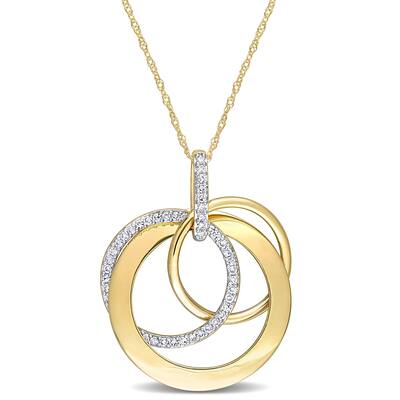 Miadora 1/4ct TDW Diamond Interlocking Multiple Circle Necklace in 14k Yellow Gold