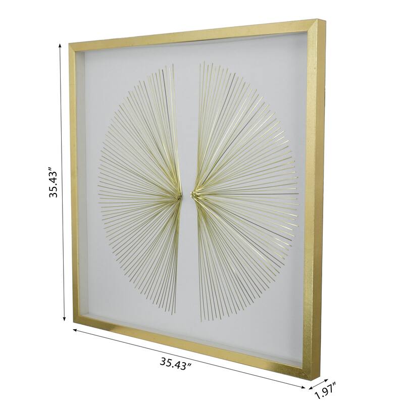 HUJI Golden Rays Shadow Box Wall Decor