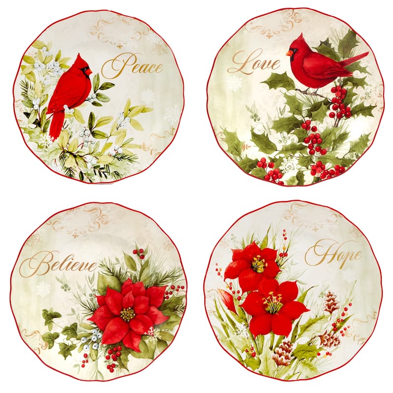 Certified International Winter's Medley 8.5" Salad/Dessert Plates, Set of 4
