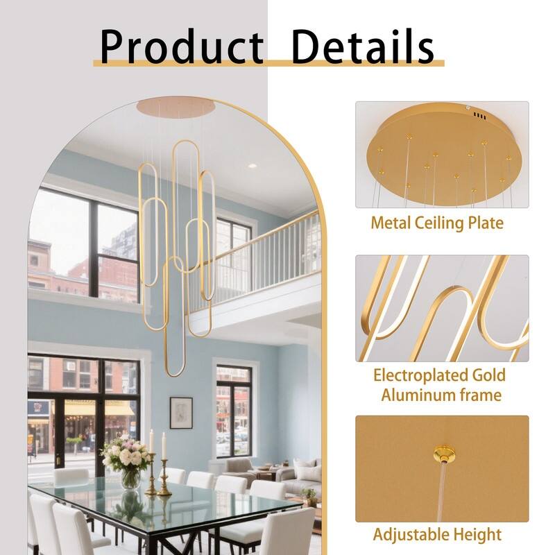 6 Ring Modern Chandelier Large LED High Ceiling Chandeliers