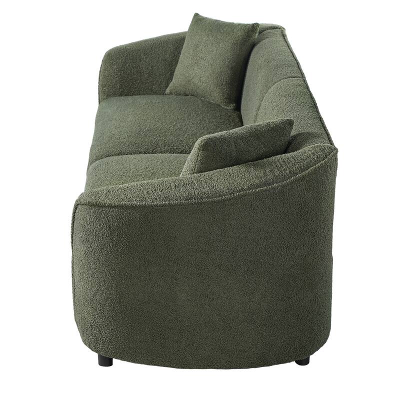 Christopher Knight Home - Allegra Sculptural Upholstered 87" Curved Sofa