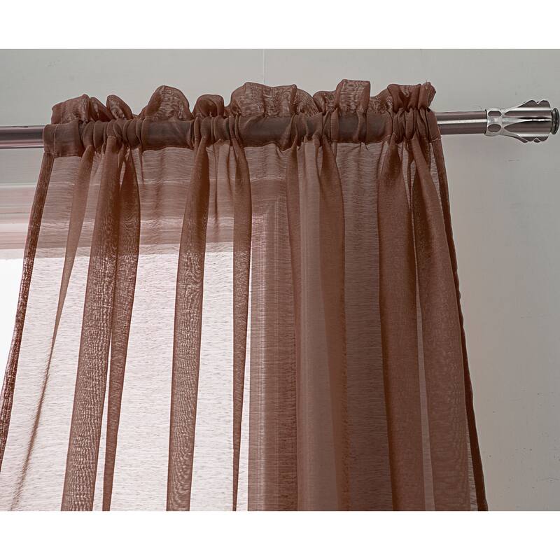 RT Designer Collection Celine Sheer 84 or 90-inch Rod Pocket Curtain Panel