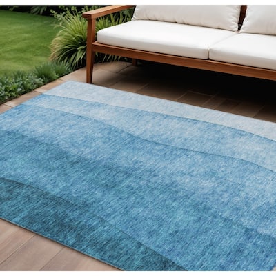 HomeRoots Ombre Transitional Rectangle Outdoor Rug