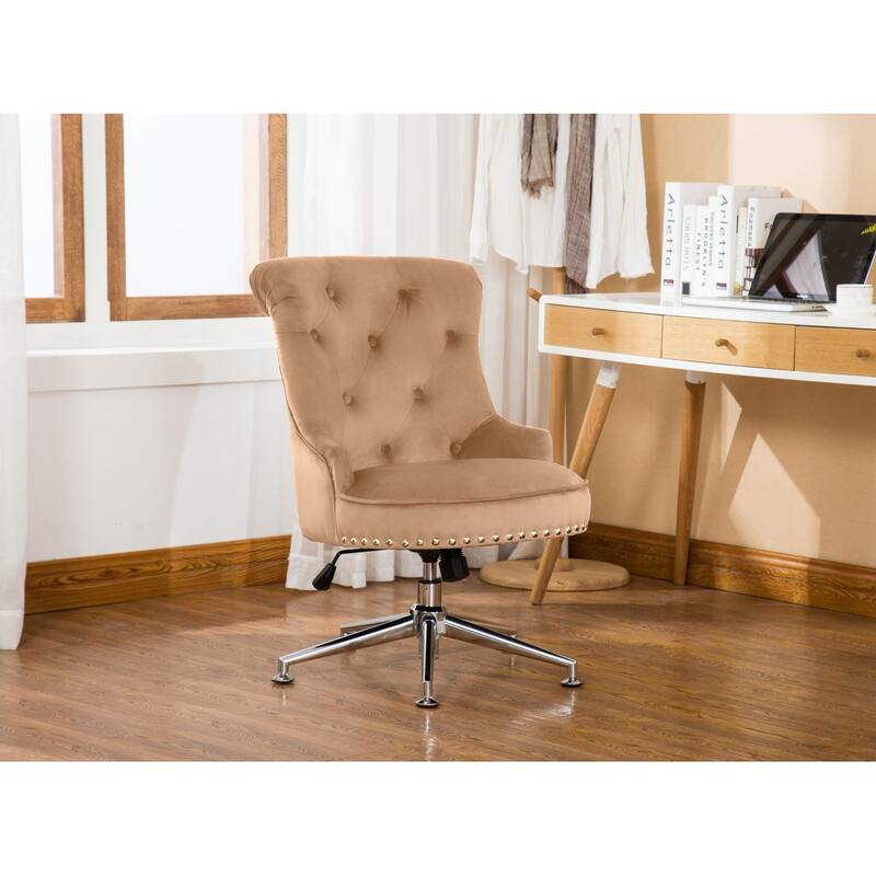 Porthos Home Jaron Office Chair - Tufted Wingback & Velvet Upholstery