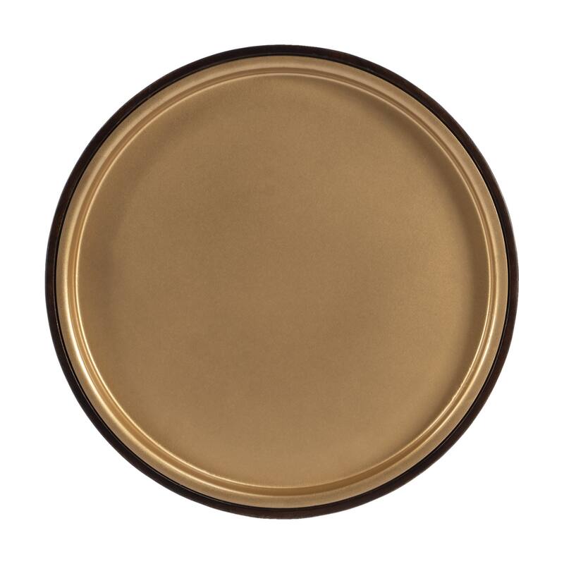 HomeRoots 22" Black And Rosegold Solid Wood Round End Table - 12' X '21.5' X '12