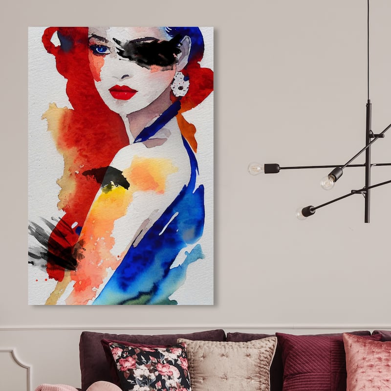 Wynwood Studio Fashion and Glam Mabella II Red and Modern & Contemporary Wall Art Canvas Print - 45 x 30