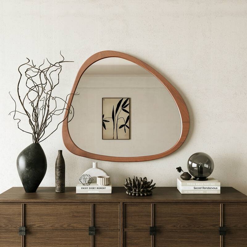 Solid Wood Wall Mirror Wooden Framed Mirror Large Sized Dressing Mirror