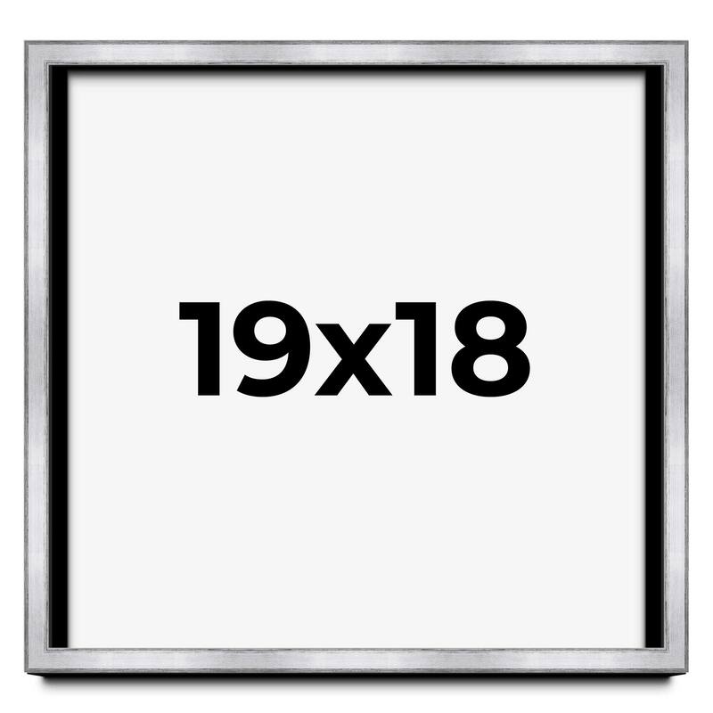 19x18 Shadow Box Frame Silver | 1.375 Inches Deep Real Wood