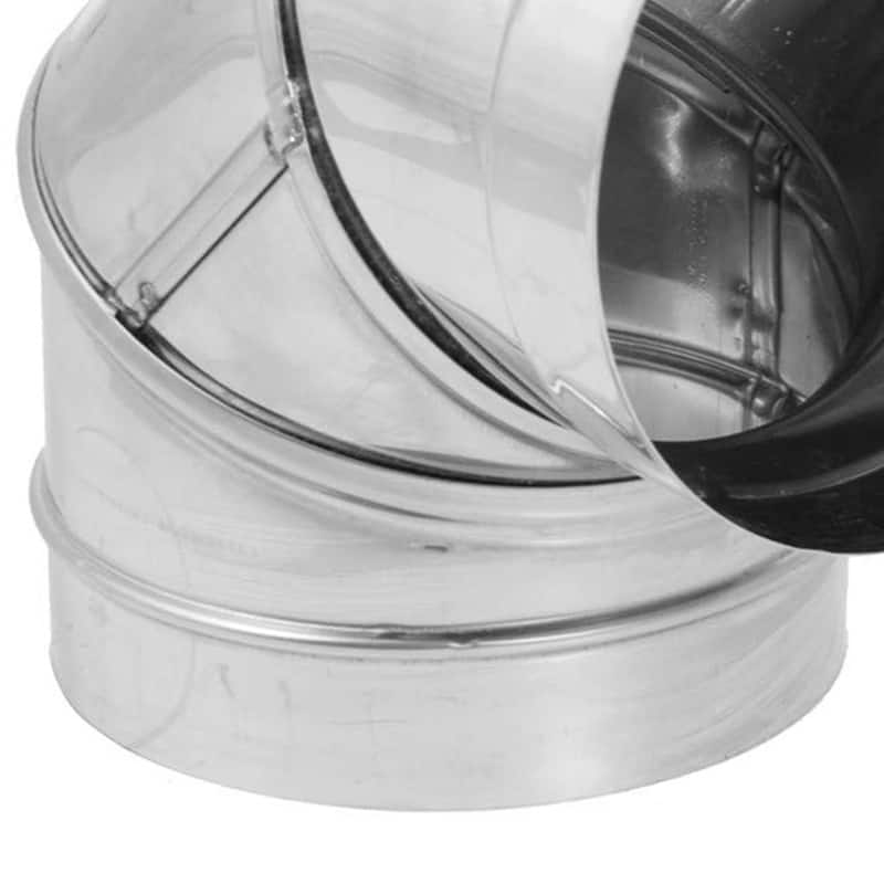 DuraVent DBK 6 in Stainless Steel Single Wall 90 Degree Elbow Stove Pipe, Silver - 1.23
