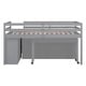 preview thumbnail 15 of 34, Twin Loft Bed with Retractable Desk, 4 Drawers & Shelves, Space-Saving - Grey