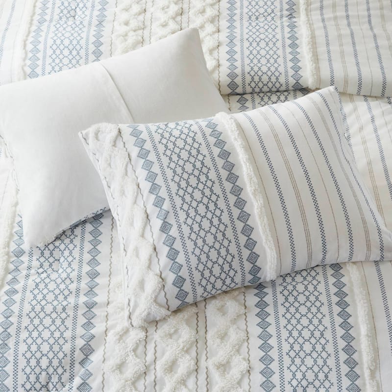 INK+IVY Imani Cotton Printed Comforter Set with Chenille