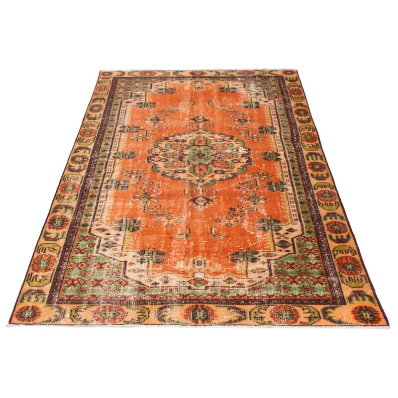 ECARPETGALLERY Hand-knotted Melis Vintage Copper Wool Rug - 6'0 x 9'6