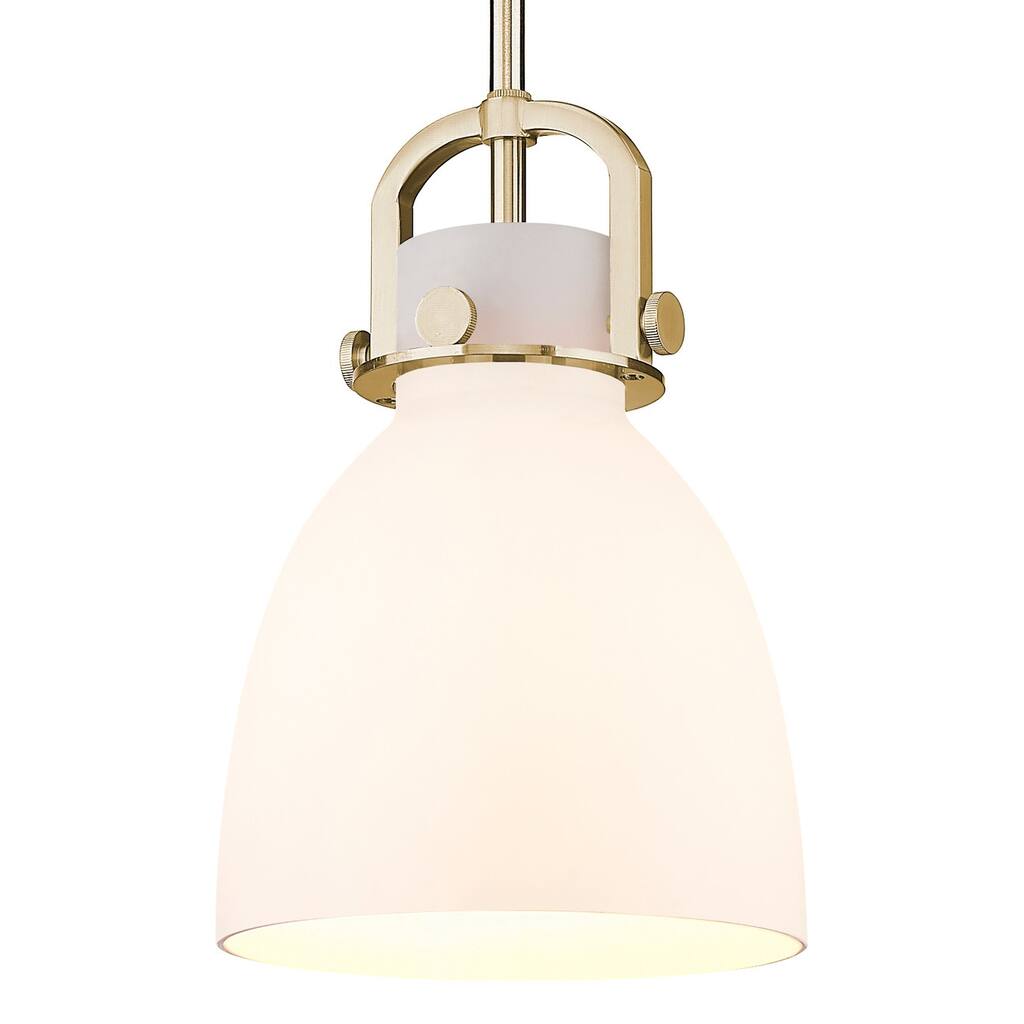 Innovations Lighting 410-1SS-G412-8WH Newton Bell 8" Wide Mini Pendant