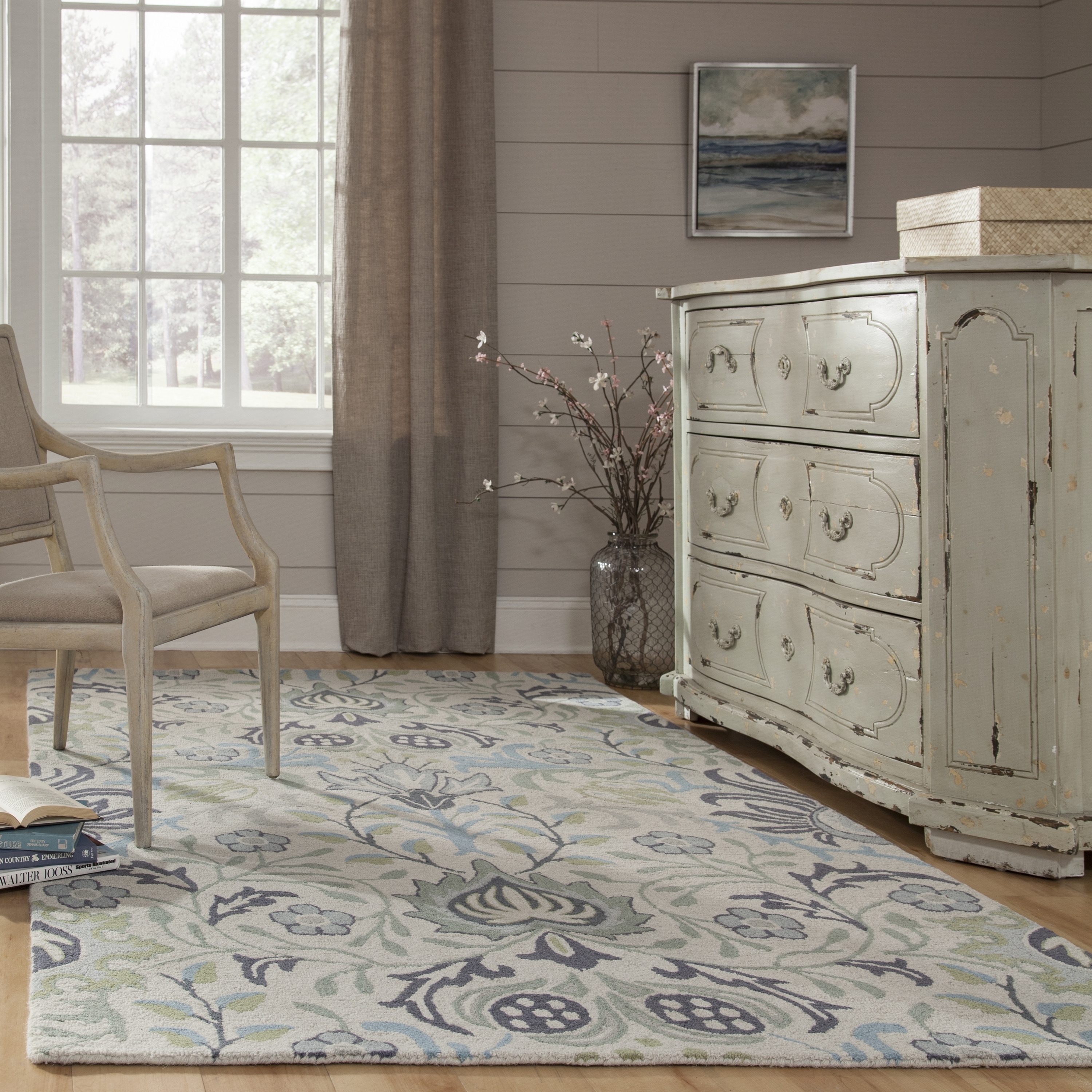 Momeni Newport Hand Tufted Wool Floral Area Rug.
