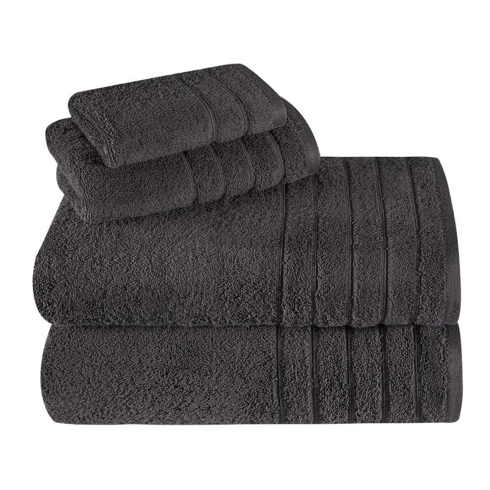 Classic Turkish Towels 4 Piece Cotton Towel Set, Absorbent Hotel & Spa