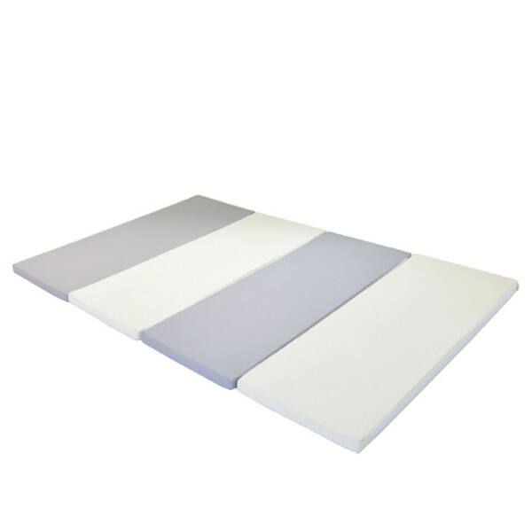 slide 2 of 7, Mirabell Play Mat, Cream and Gray, 4 layers (78.7" x 39.4") - cream and gray cream and gray