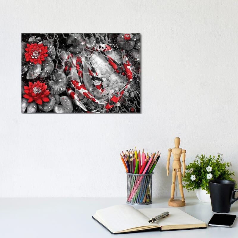 iCanvas "9 Kois" by Marine Loup Canvas Print - 8x12x0.75