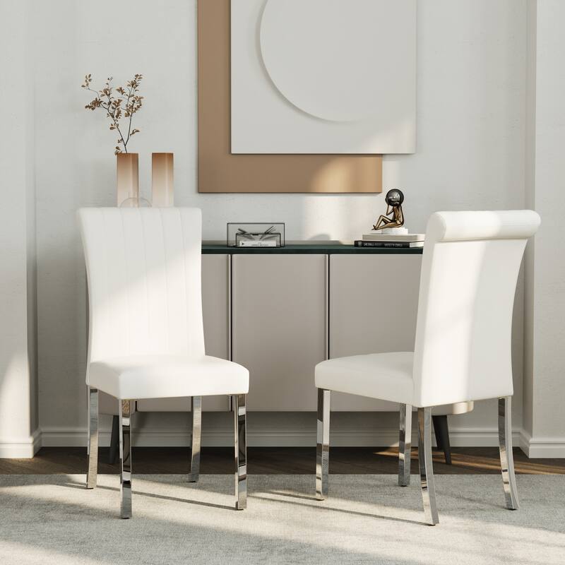 Luxury Dining Table Set with PU Leather Dining Chairs