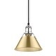 preview thumbnail 2 of 0, Yep by Golden Lighting Orwell 1-light 8in Pendant in Chrome and Brushed Champagne Brass shade - Silver