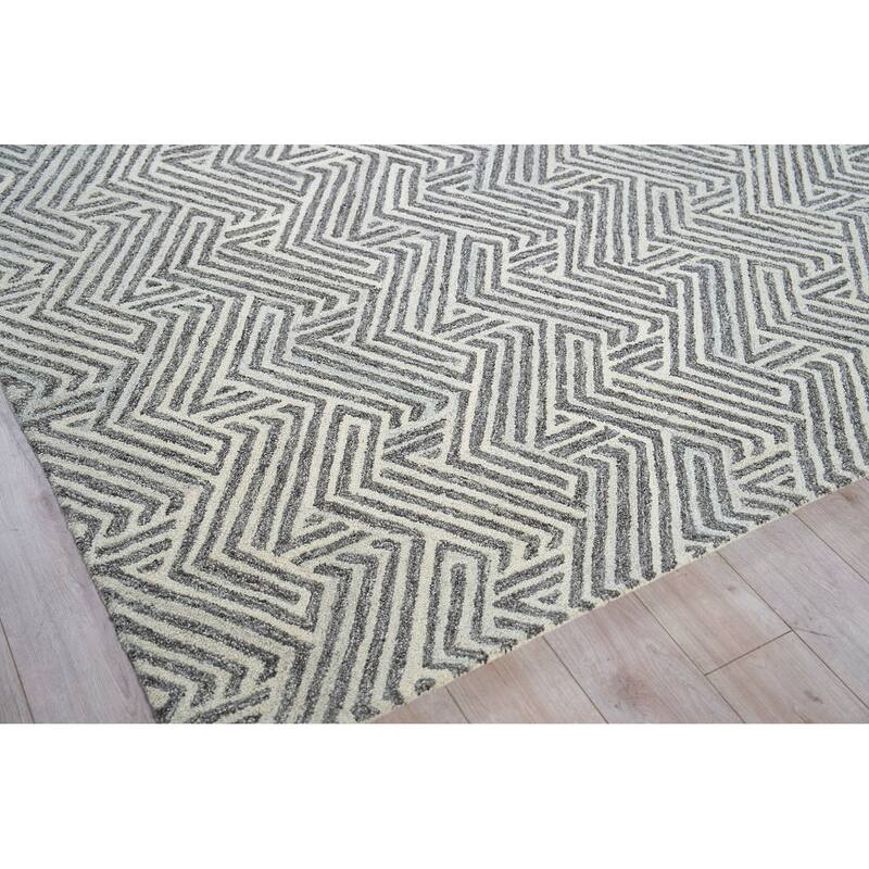 Exquisite Rugs Naturals Handmade Hand-tufted New Zealand Wool on Canvas Gray/Ivory Area Rug