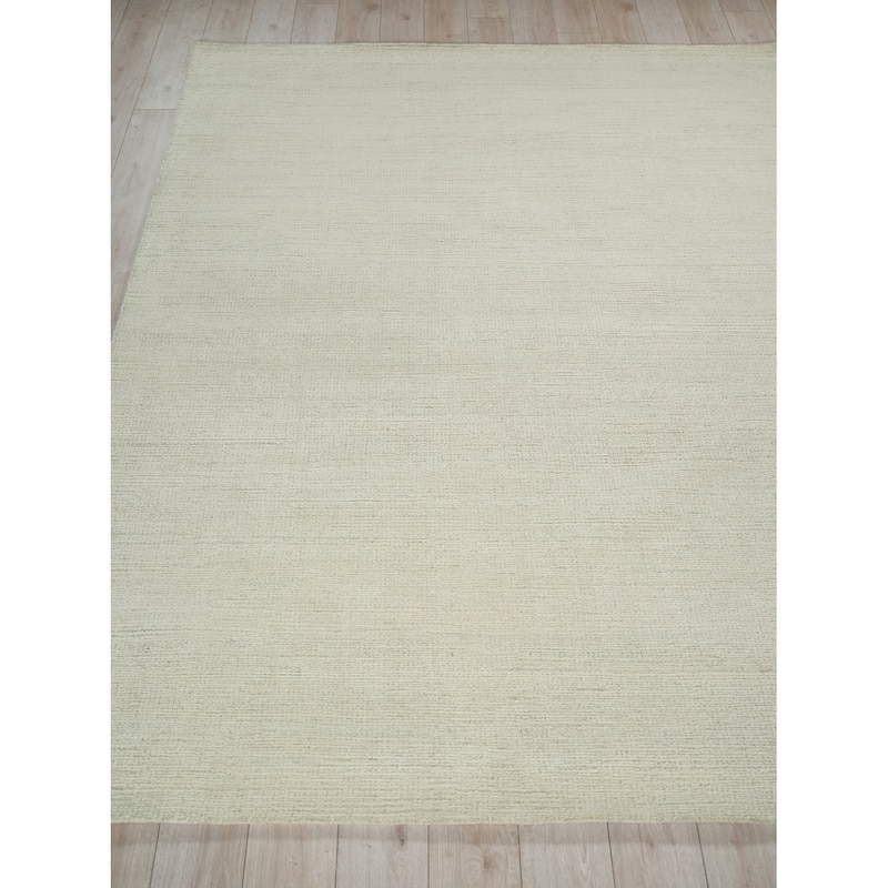Elements Handmade Hand Tufted New Zealand Wool Green/Ivory Area Rug.