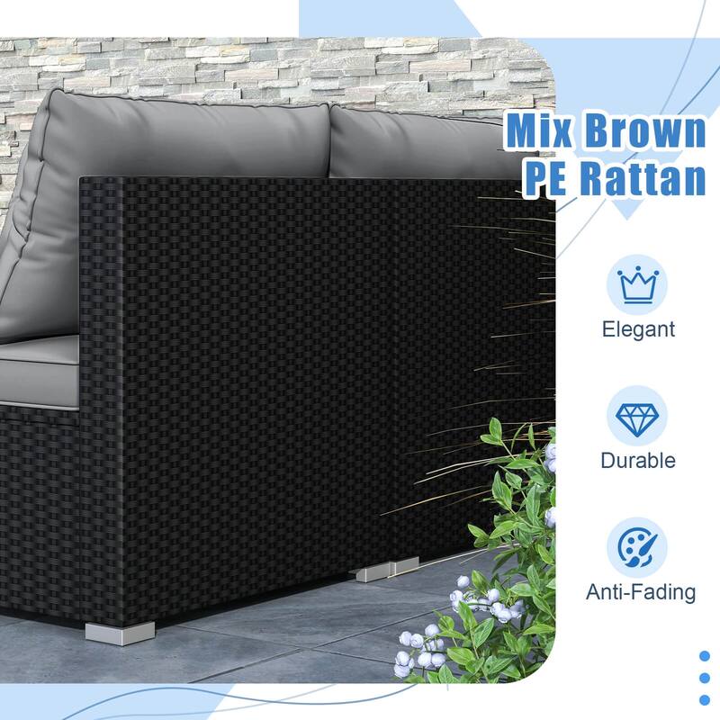 Costway 5 Piece Outdoor Furniture Set with Seat & Back Cushions - See Details