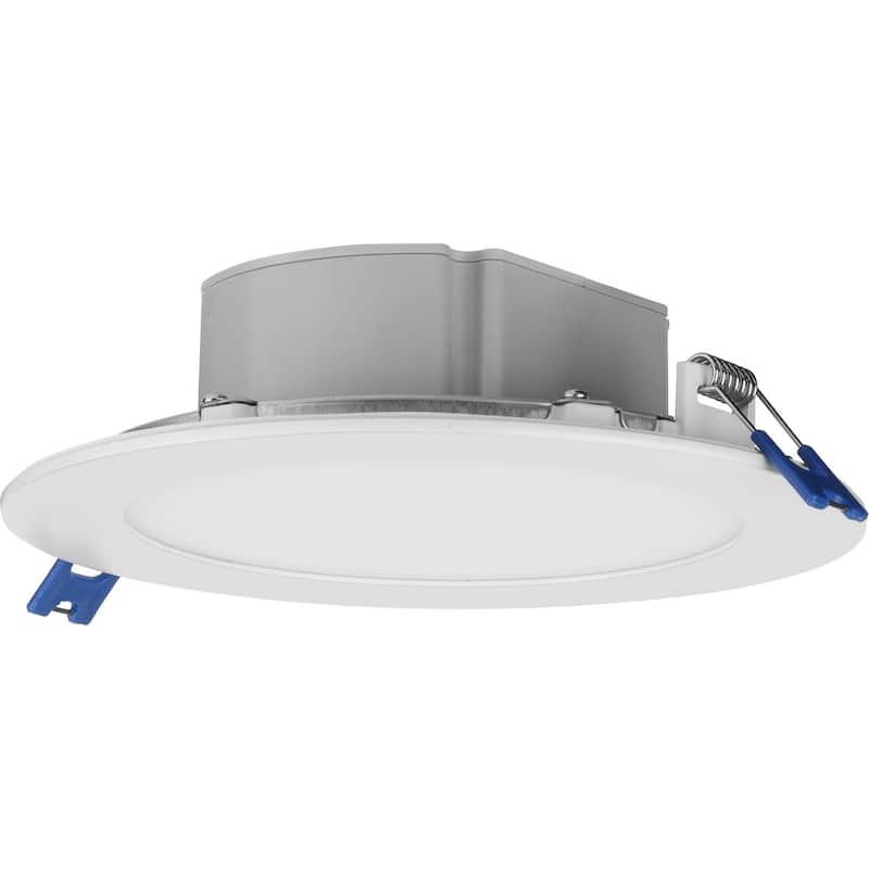 Everlume Collection 6 in. Satin White LED Low Profile Canless Recessed Downlight - 7.165 in x 7.165 in x 1 in
