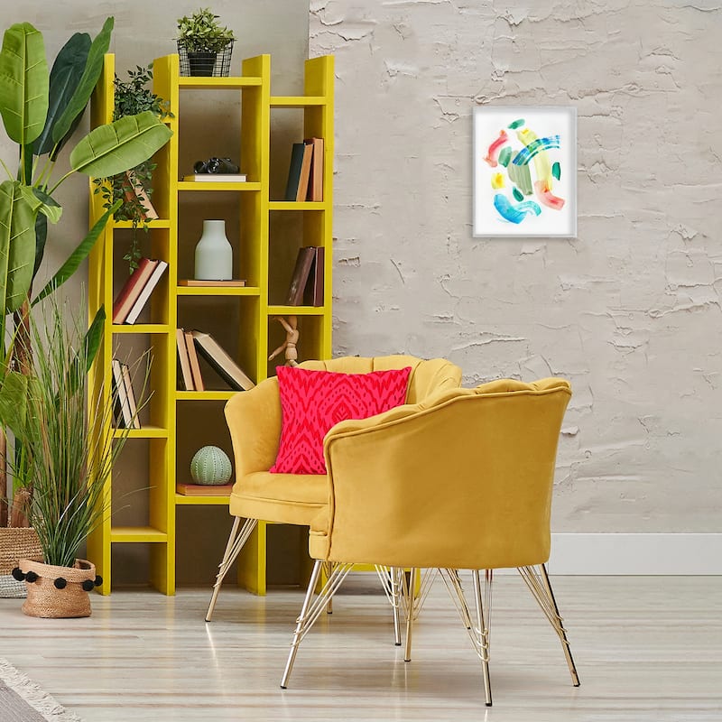 Stupell Curved Retro Abstraction Framed Giclee Art Design By Gemma Bardot