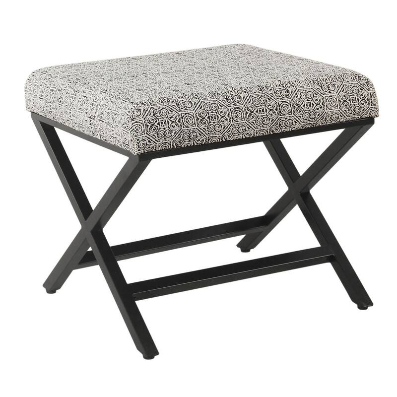 Porch & Den Boucher Modern Metal X-base Square Ottoman