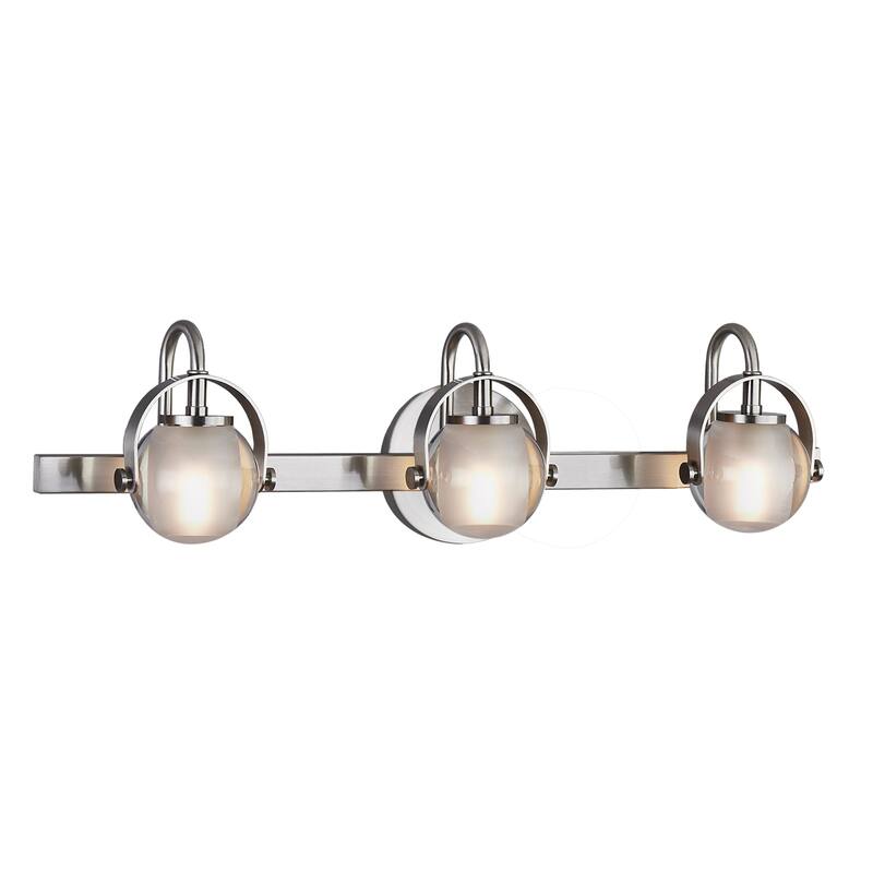 Justice Design Group Conduit 3-Light Bath Bar with Opal Backing Shade - Brushed Nickel