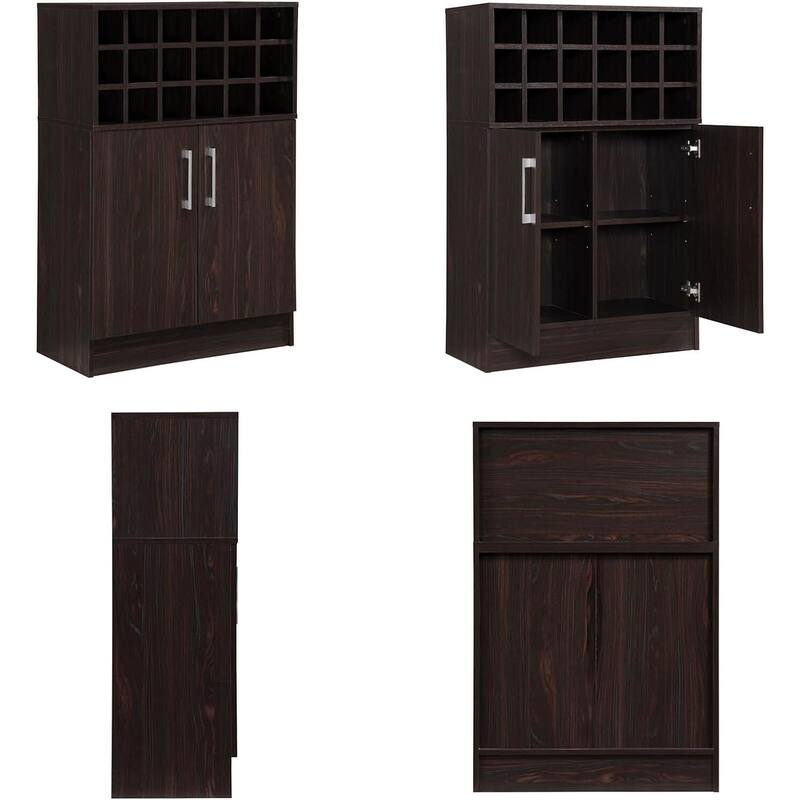 Wine Rack Storage, Kitchen Sideboard Buffet, Glass Holder and Drawers, 42.5''H