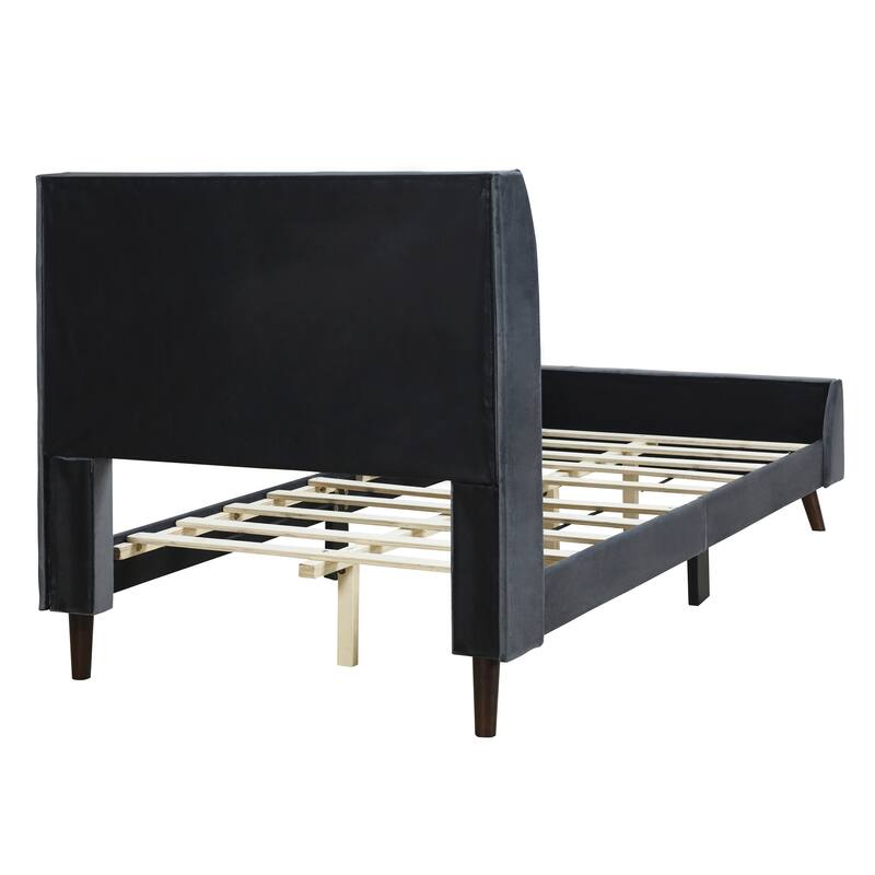 Upholstered Platform Bed, Velvet