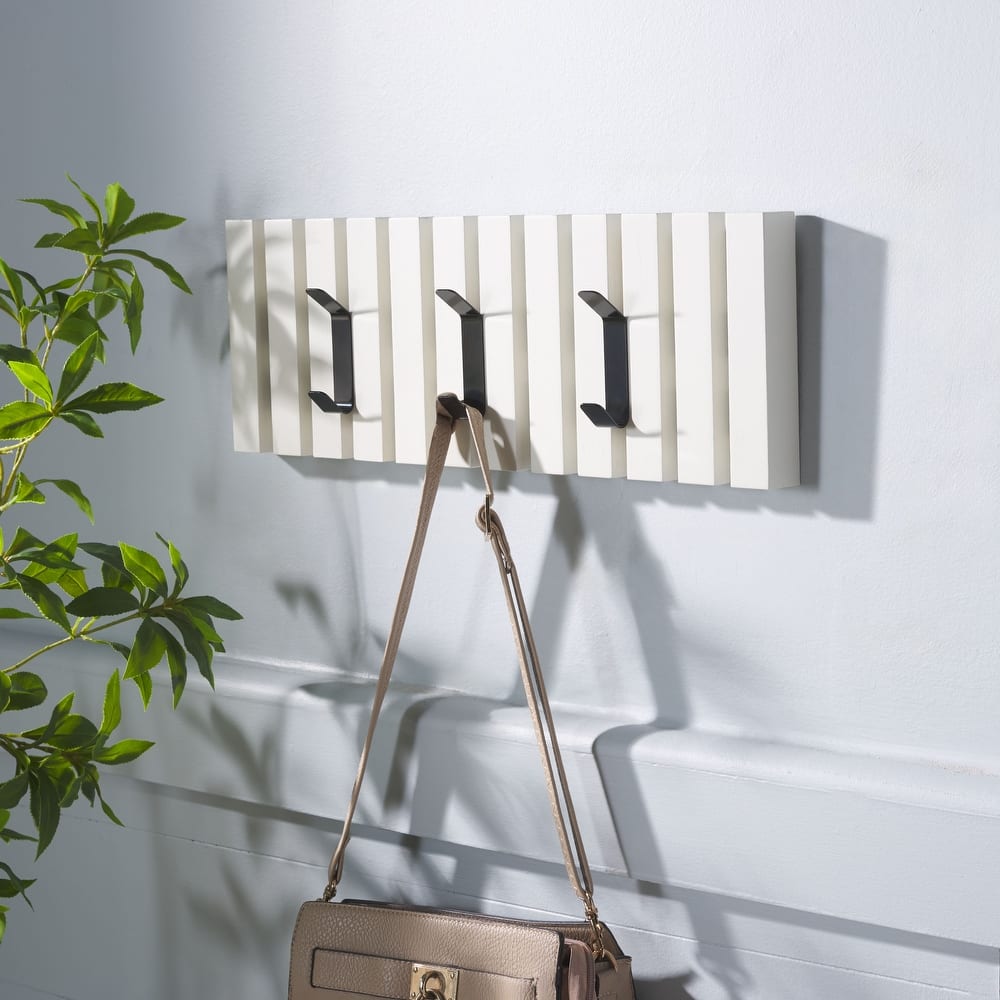SAFAVIEH Cato 3-Hook Wall Mounted Coat Rack - 19"W x 1"D x 7"H