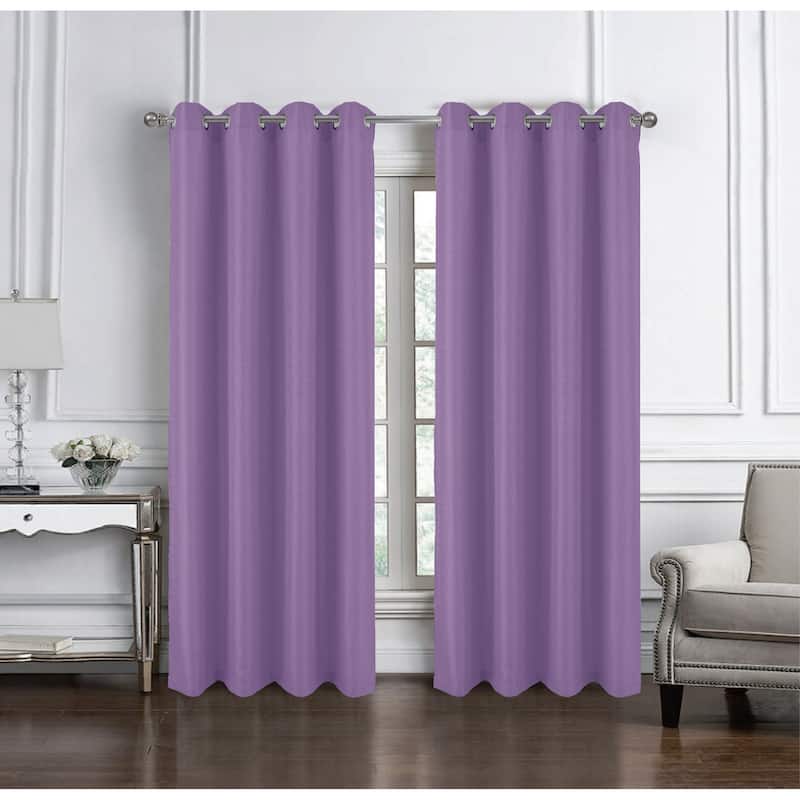 Cindy Textured Grommet Panel 105 Navy - Lilac - 54" x 95"