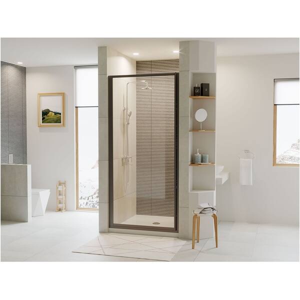Shop Coastal Shower Doors L22 69 C Legend Series 22 X 68 Framed Hinge Overstock 27999442 Brushed Nickel