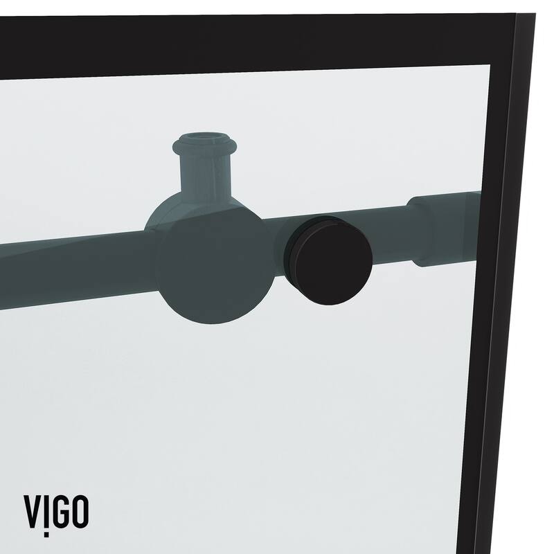 VIGO Elan 56" to 60" W x 74" H Frameless Sliding Shower Door in Matte Black