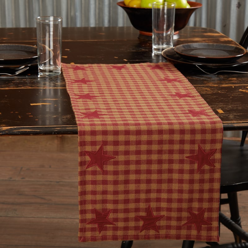 Check Star Runner - 13x36 - Burgundy/Dark Tan