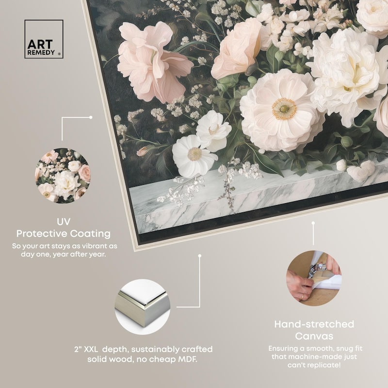 Marble and Blooms Canvas by Art Remedy