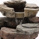 preview thumbnail 10 of 12, Resin Stacked Rock Waterfall Outdoor Fountain with LED Lights