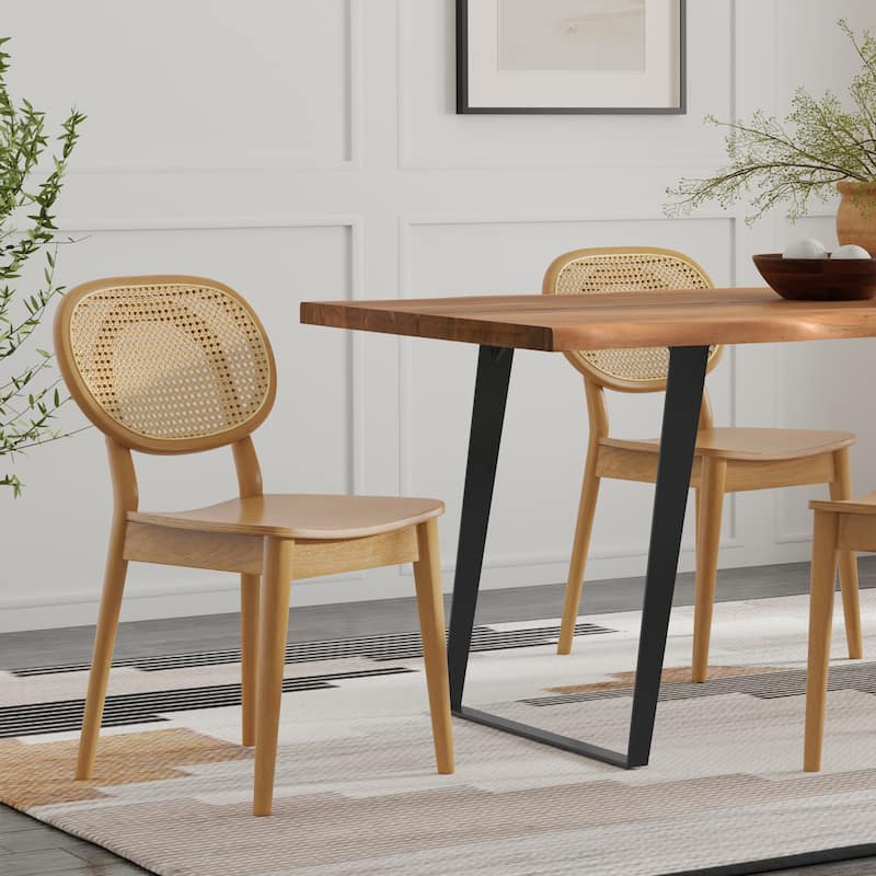 Wyndenhall Nia Contemporary Dining Chair (Set of 2) - 21.7" D x 18.1" W x 32.7" H - Natural