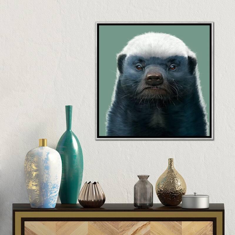 iCanvas "Honey Badger" by Vincent Hie Framed