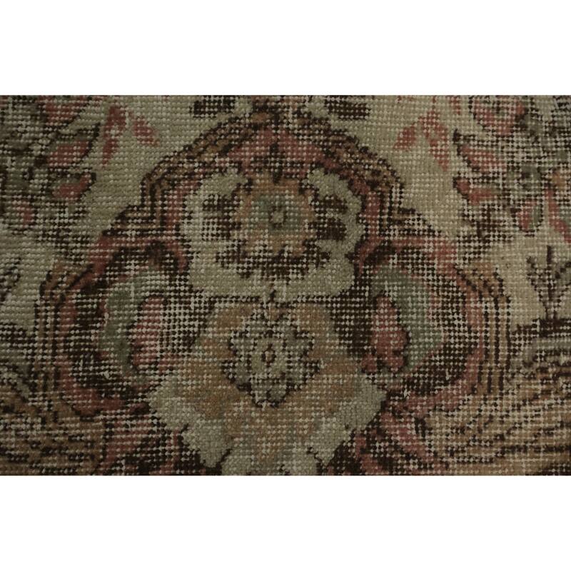 Hand Knotted Oriental 100% Wool Carpet Transitional Floral Beige & Ivories Anatolian Area Rug - 9' 3'' X 5' 9''
