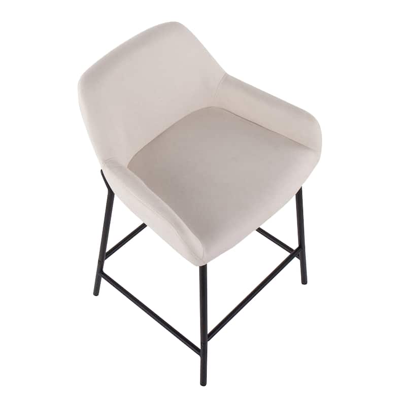 Carbon Loft Galotti Black Fixed-Height Upholstered Counter Stool - Set of 2